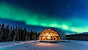 Corporate team brainstorming under the Northern Lights in Iceland, one of the best event destinations for 2025.